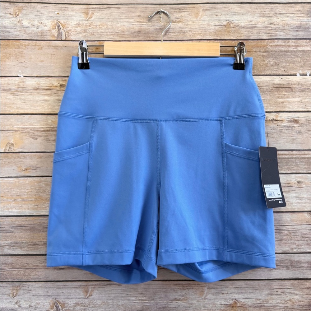 90 Degree By Reflex Bike Shorts Women’s Size XL Blue Wonderlink Tribeca 5” NWT